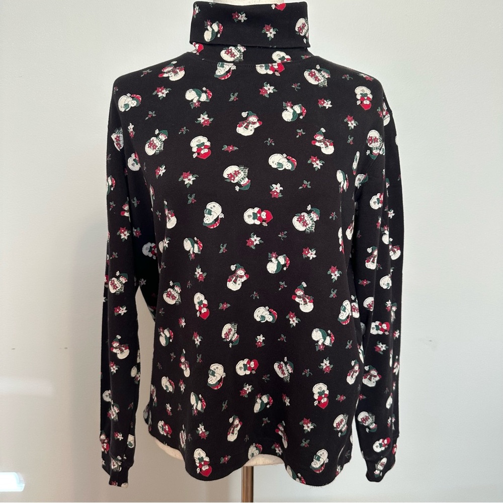 Classic Elements Black Snowman Long Sleeve Tee